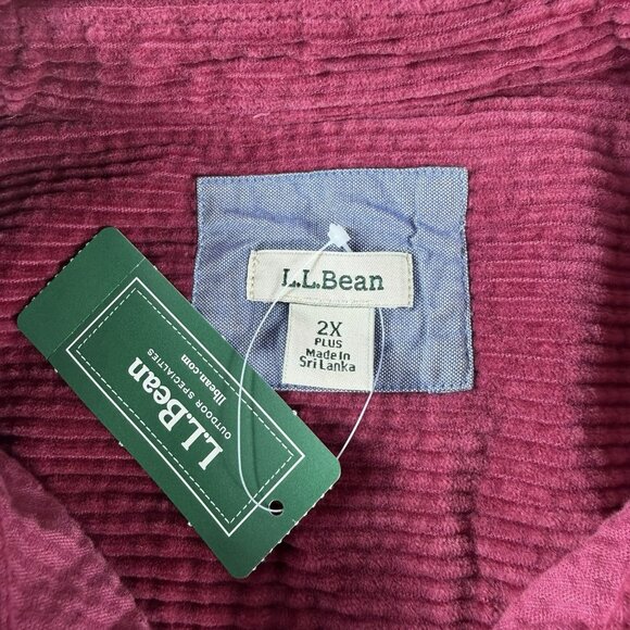 L. L. Bean Comfort Corduroy Button Up Shirt Jacket Maroon Women’s Size 2X - Picture 3 of 7